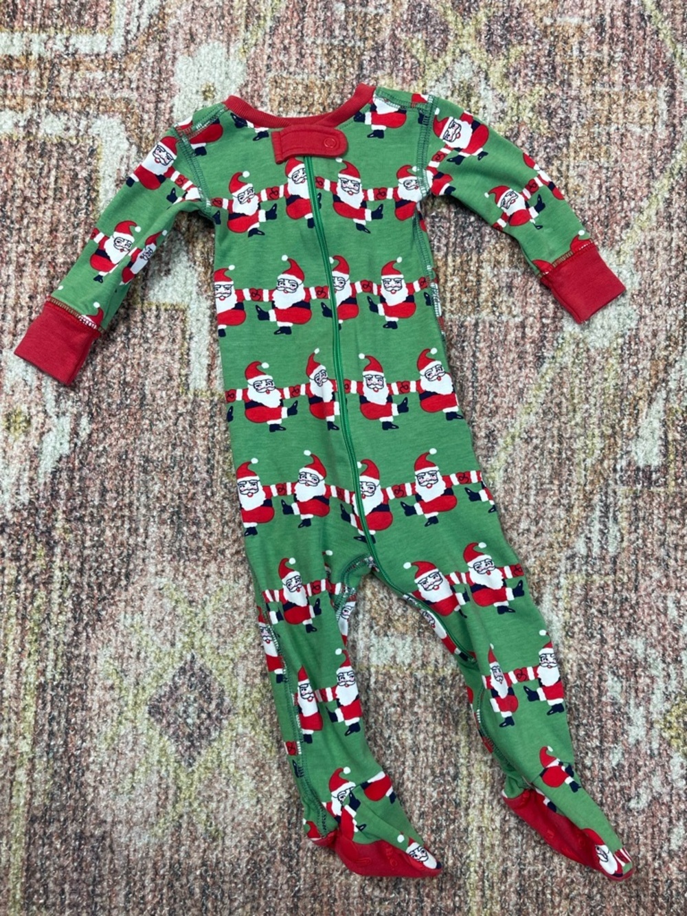 TBBC Knox's Night Nights Onesie Footie Pajamas in Chris Kringle Kickline 3-6M